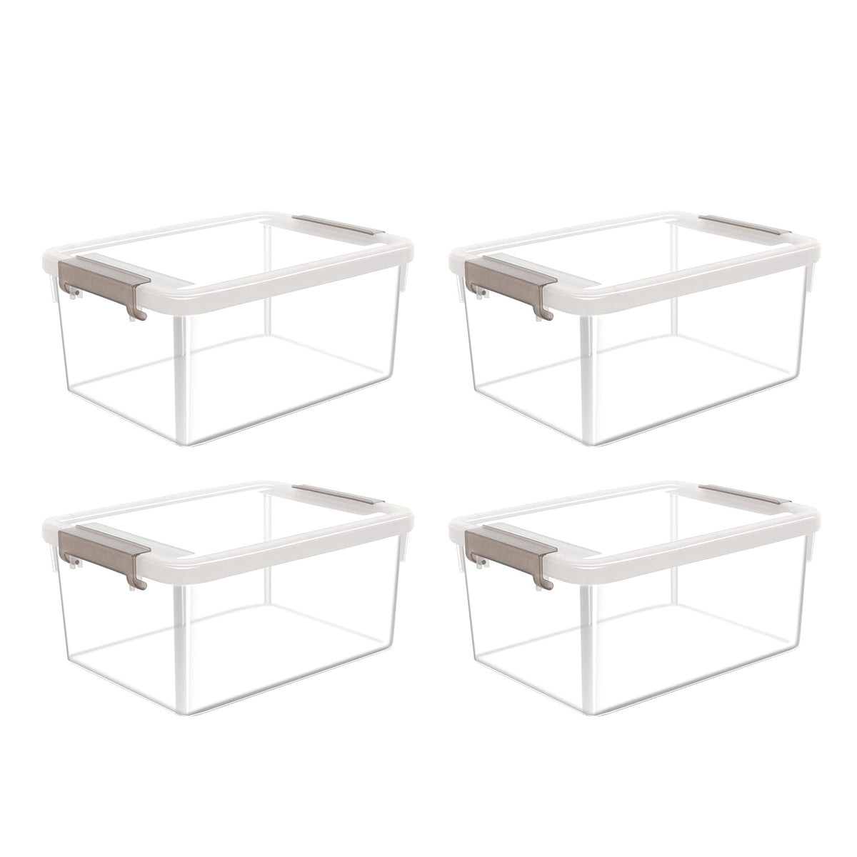 Citylife 4-pack small storage bins with lids for organized snacks and toys