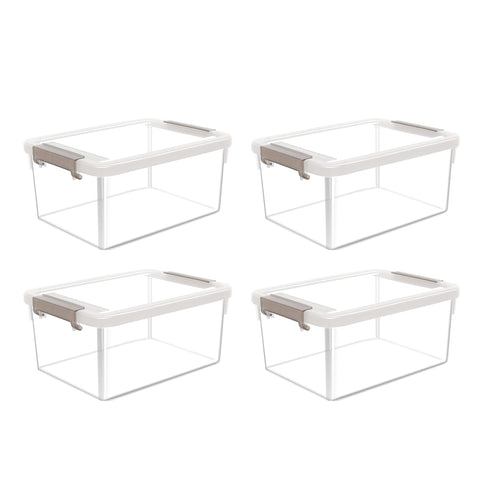 Citylife 4-pack small storage bins with lids for organized snacks and toys