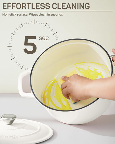 Ciwete off-white enamel adds a stylish, timeless touch to kitchens.