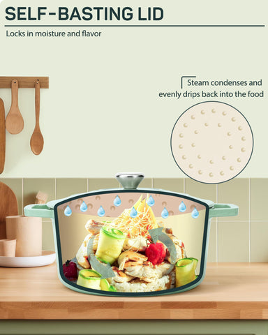 Ciwete Dutch Oven braising meat with enamel finish