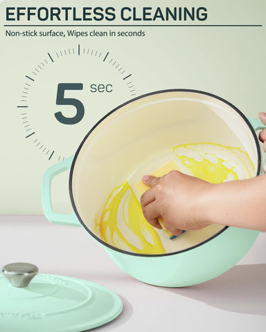 Ciwete mint green Dutch Oven with dual handles