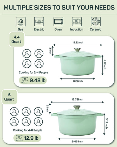 Ciwete enamel interior enables easy cleaning after cooking