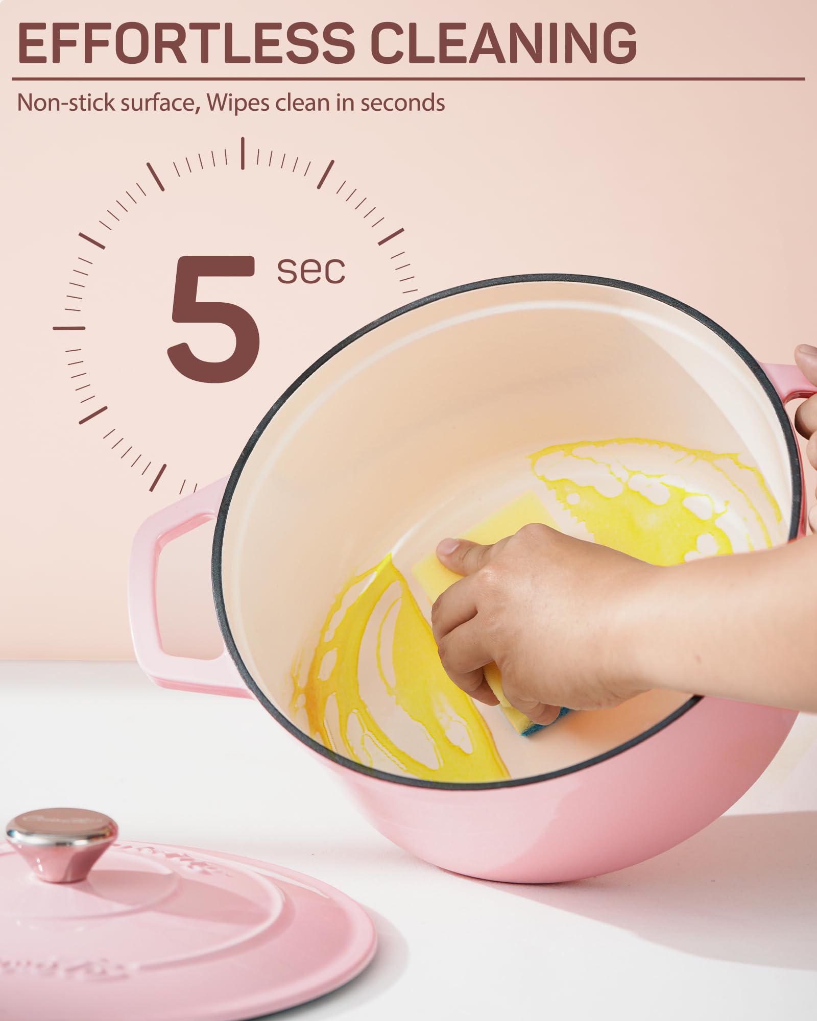 Ciwete 6 Qt pink dutch oven makes a thoughtful kitchen gift.