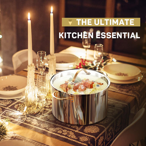 Ciwete seamless stock pot interior view highlighting uniform heat