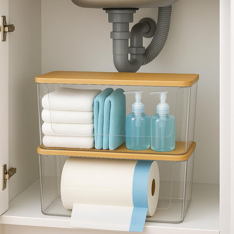 CiWiVOKi garbage bag dispenser with clear front shows bag level at a glance.