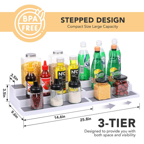 CiWiVOKi spice rack stepped design for quick access to herbs and spices