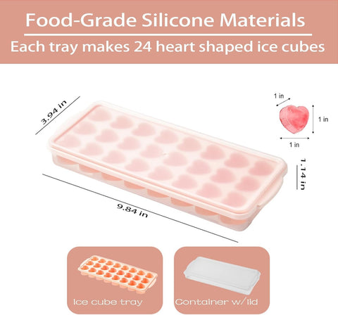 Ciyliwiyi 48 hole heart mold for romantic ice and bite sized treats