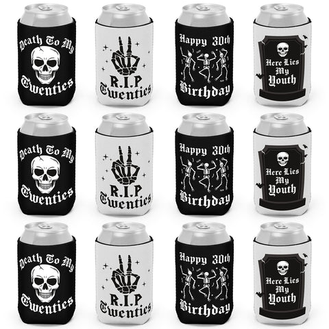 Ciyvolyeen Gothic 30th birthday can sleeve Death to My 20s design keeps drinks cold