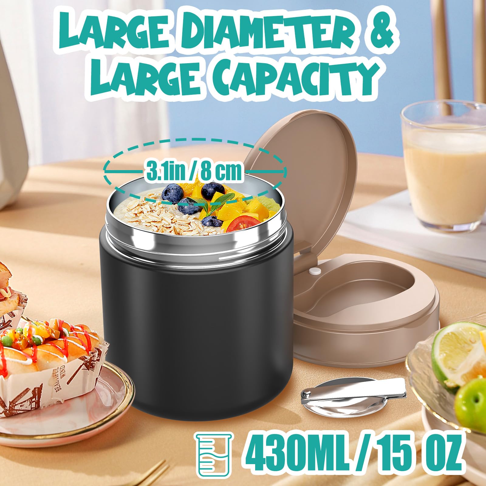 CJACJA wide-mouth opening facilitates easy filling and cleaning