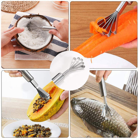 CJFocus blue silicone mat protecting countertops during coconut prep.