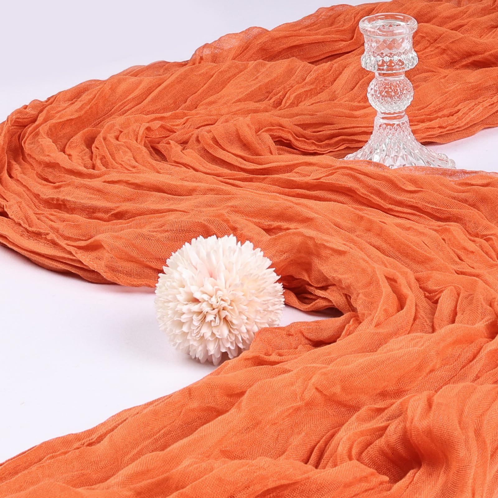 CKIKU boho gauze texture table runner adds soft ambiance to any setting