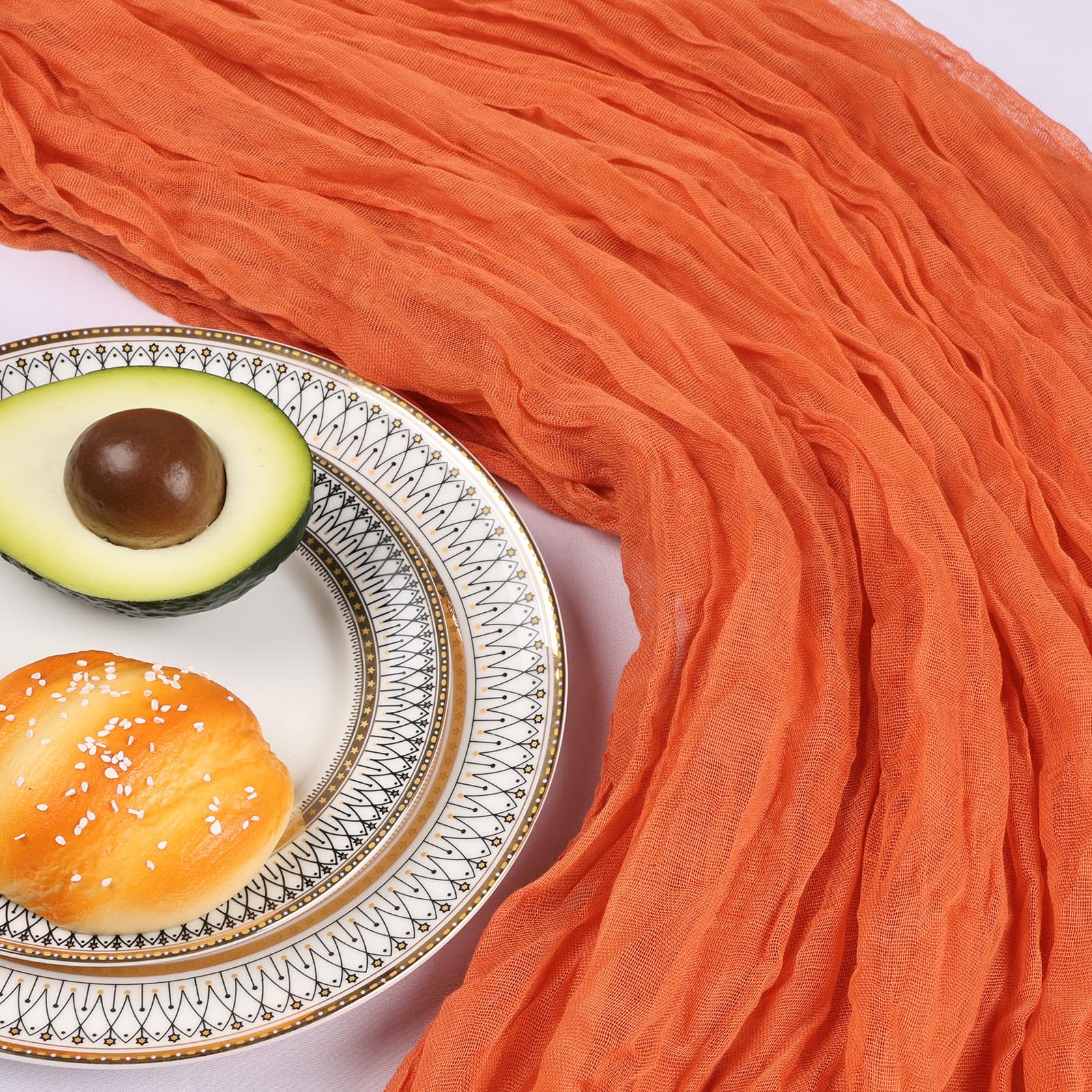CKIKU elegant dining table decor orange cheesecloth perfect for festive occasions