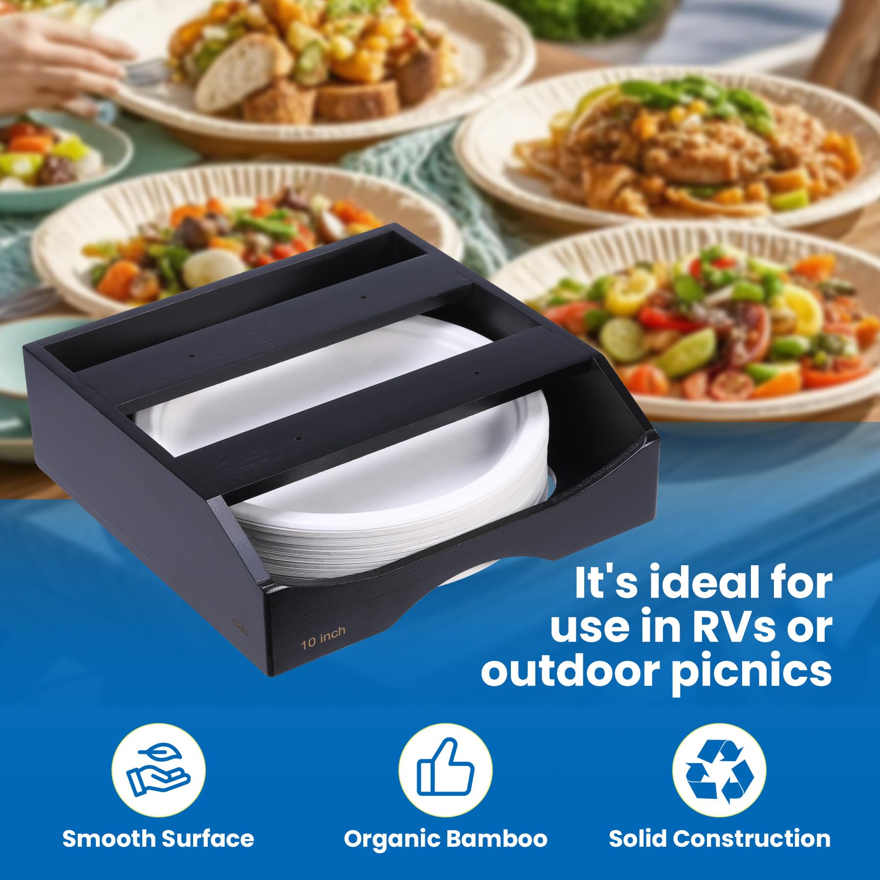 CKIU kitchen organization with plate dispenser in action