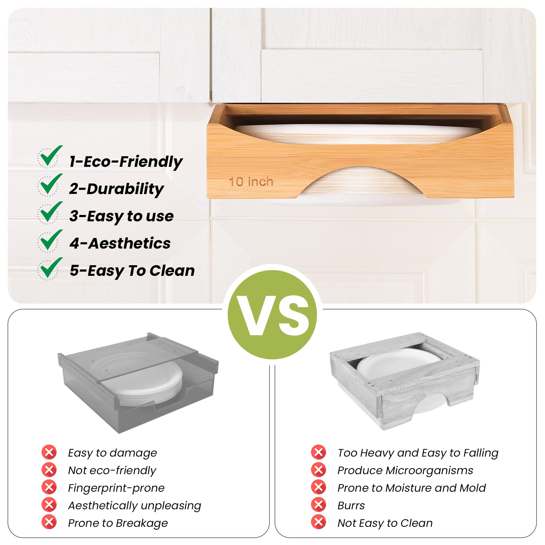 CKIU dispenser dimensions show compact footprint of 11-1 by 11-1 by 3-5 inches.
