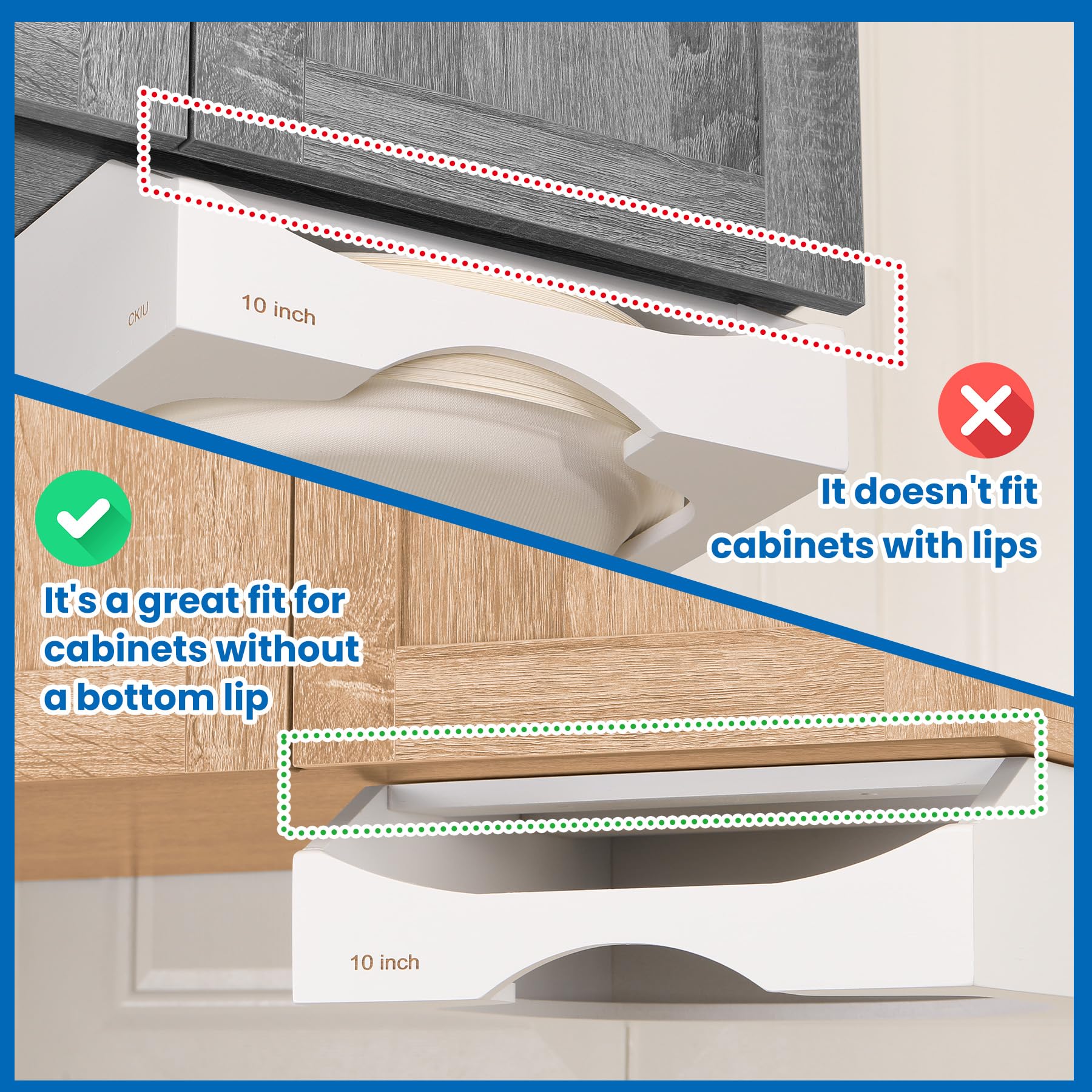 CKIU under-cabinet mount uses adhesive tape for quick installation.