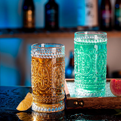 Claplante 15oz glass ideal for water, juice, or cocktails.