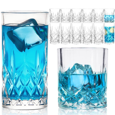 Claplante diamond glass front view showcases elegant table presence for cocktails