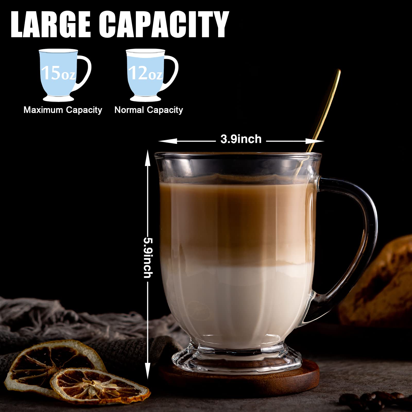 Claplante 8-pack spoons paired with mugs for easy stirring.
