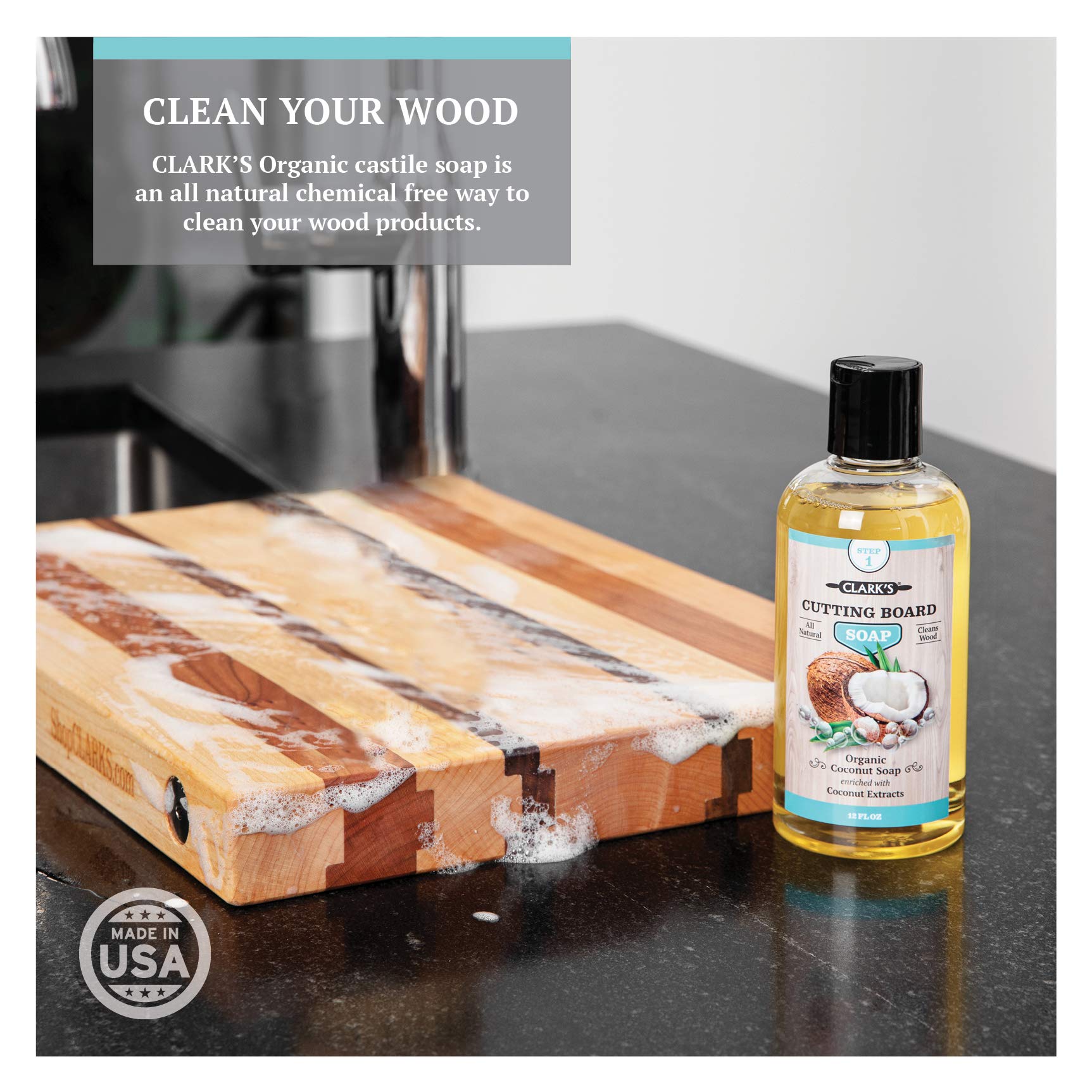 CLARK'S Buffing Pad delivering a polished shine on utensils and countertops