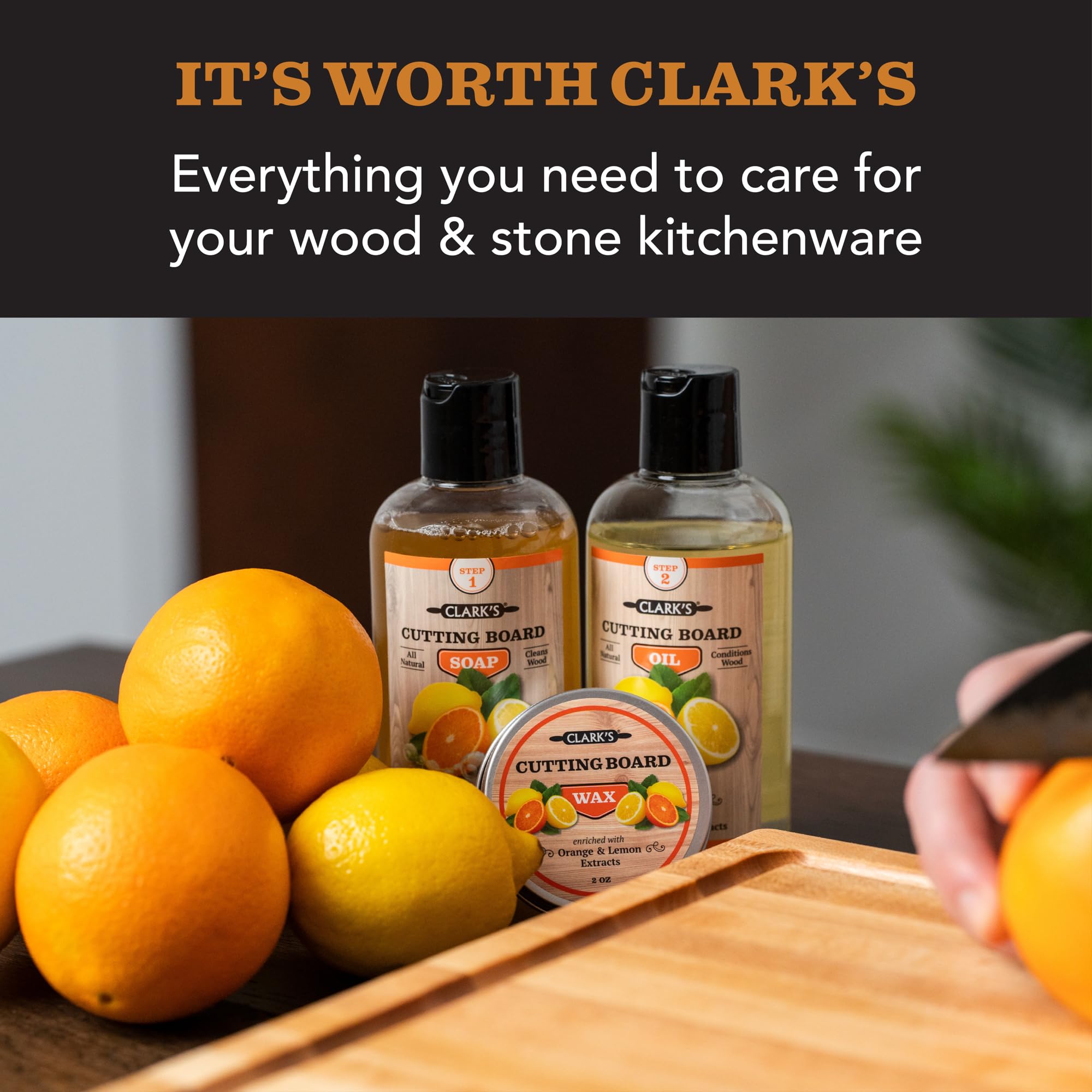 Clark's Maple Cutting Board is US-made for durability and eco-friendly kitchenware