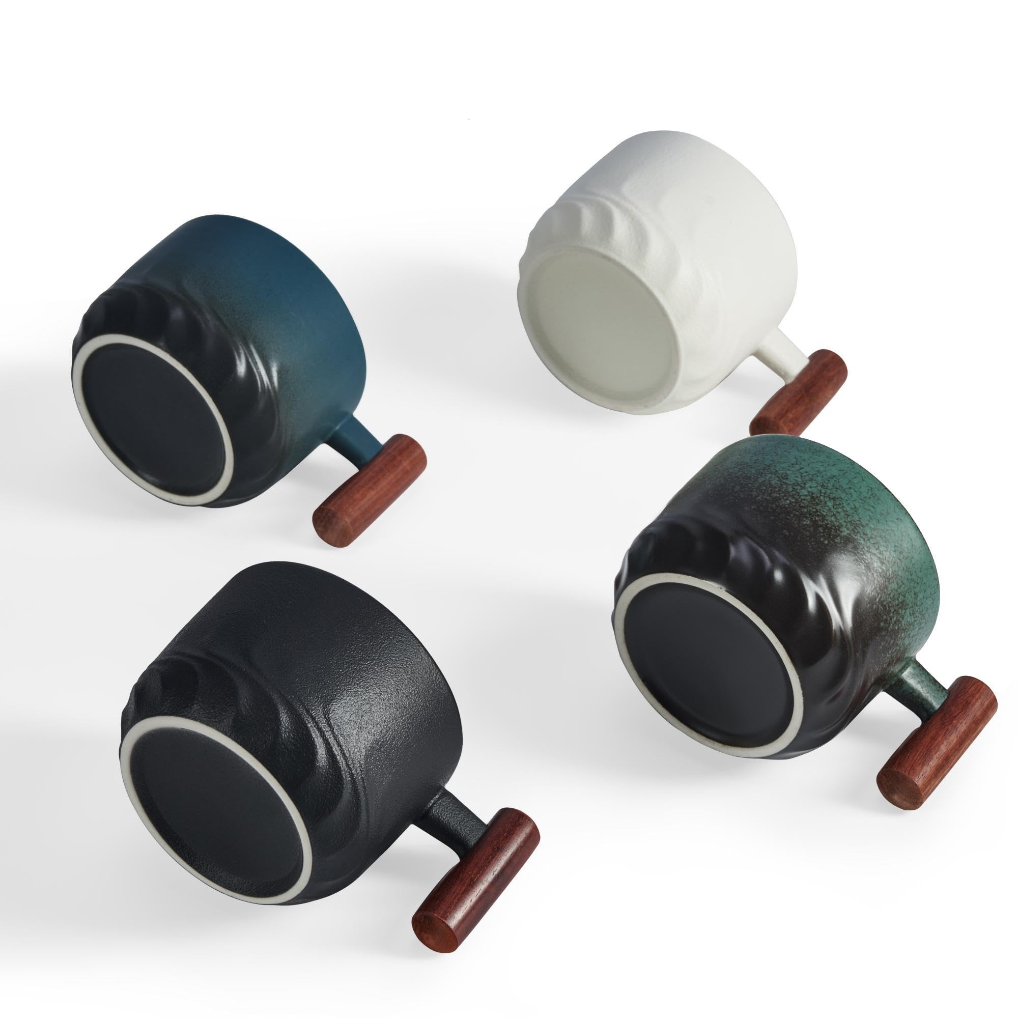 CLASGLAZ wooden-handle demitasse cup showcases natural texture and ergonomic design.
