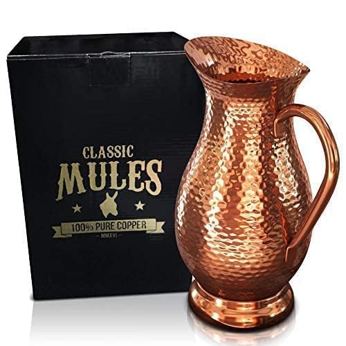 Classic Mules Pure Copper Pitcher 70oz front view for serving and entertaining.