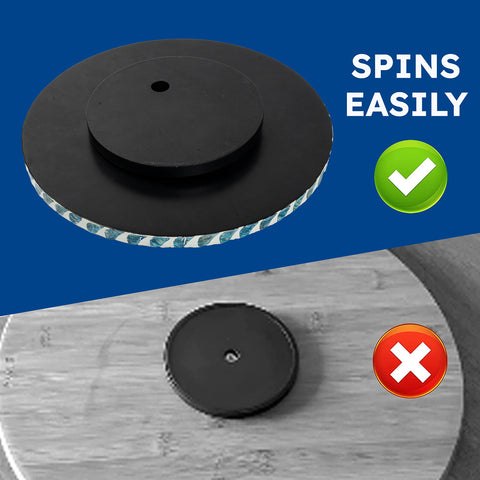 Spinning turntable enhances pantry organization and countertop display.