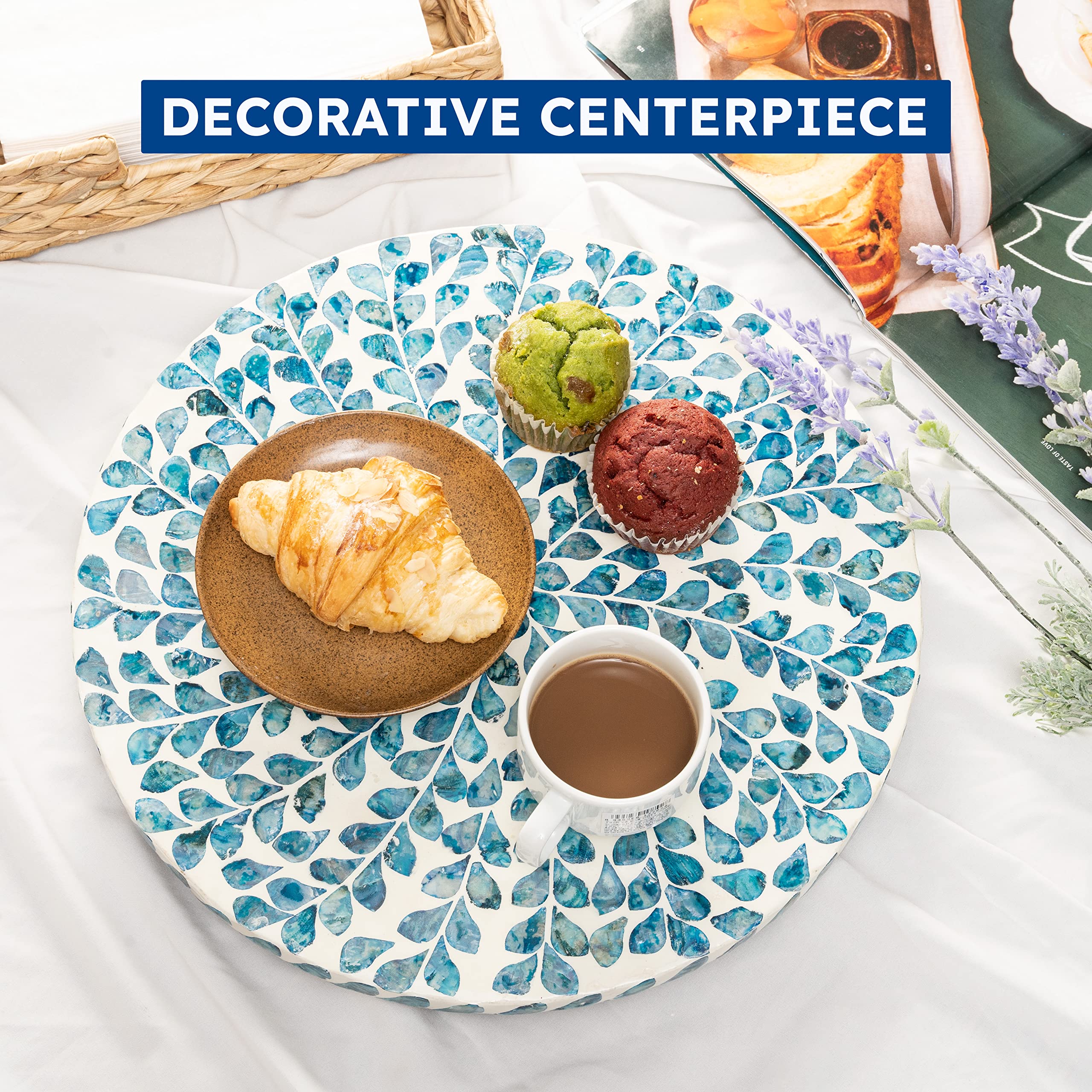 CLAYNIX Lazy Susan wood base provides sturdy, versatile storage for kitchen shelves.