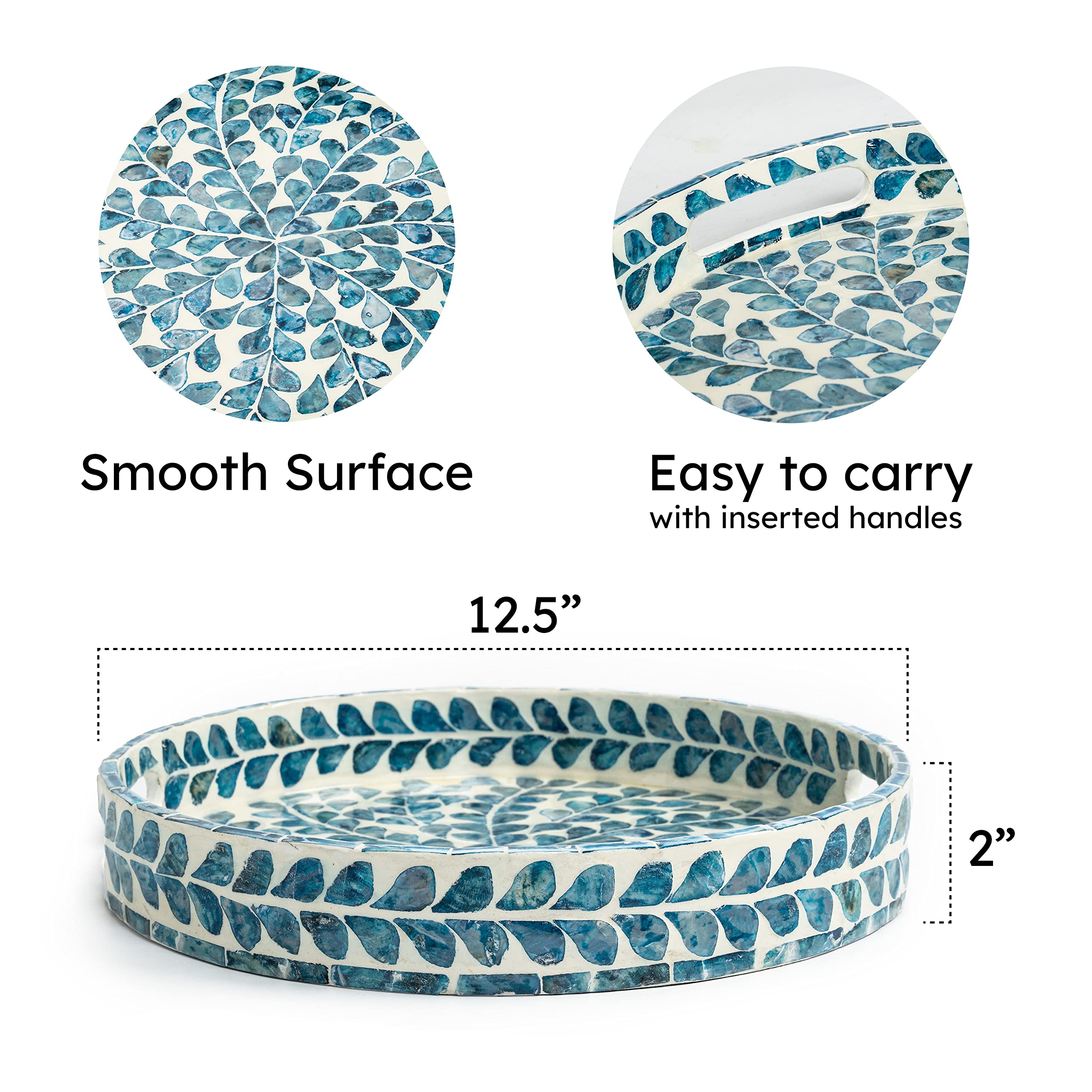 CLAYNIX tray with two side handles for easy transport and serving
