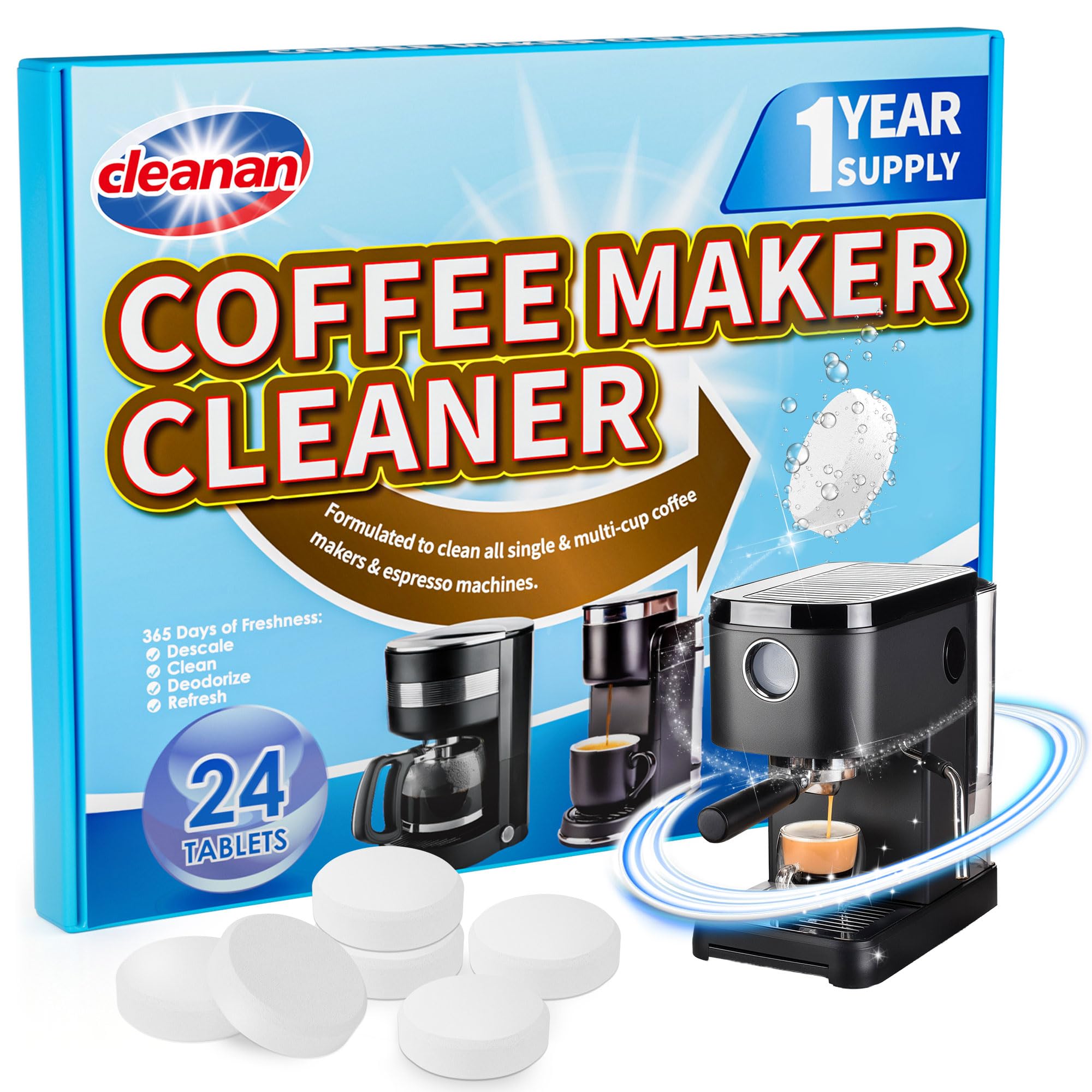 cleanan coffee maker cleaner tablet targets limescale for smoother brews