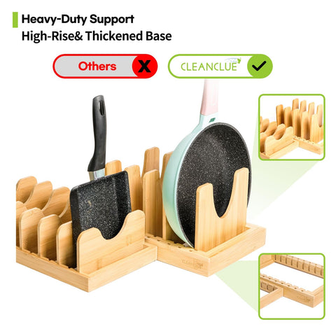 Cleanclue space-saving design increases cabinet organization and accessibility.