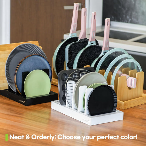 Cleanclue wooden bamboo organizer in natural finish elevates storage aesthetics.