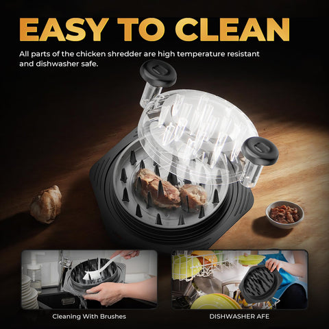 CLEANGOR non-slip silicone grip ensures secure handling while shredding.
