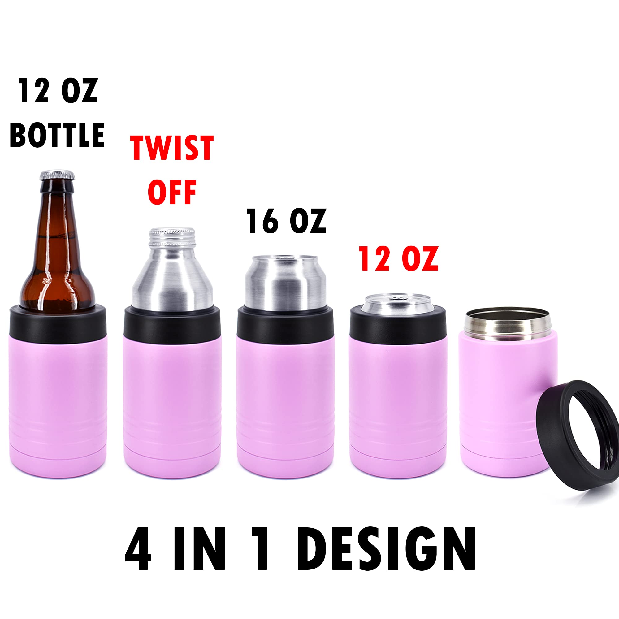 Clear Water Home Goods 4-in-1 cooler interior view, snugly holding a 12 oz can.