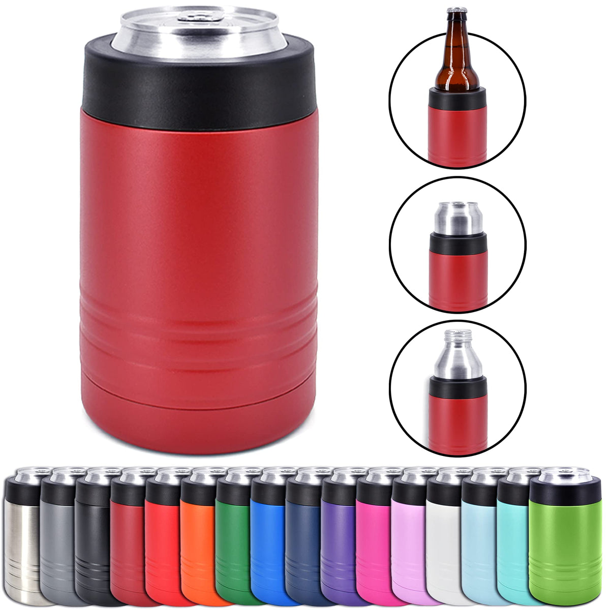 Clear Water Home Goods 4-in-1 insulated holder front view for 12 oz cans