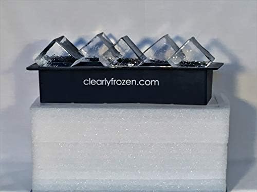ClearlyFrozen ten-cube mold close-up highlighting glass-like clarity for home bars