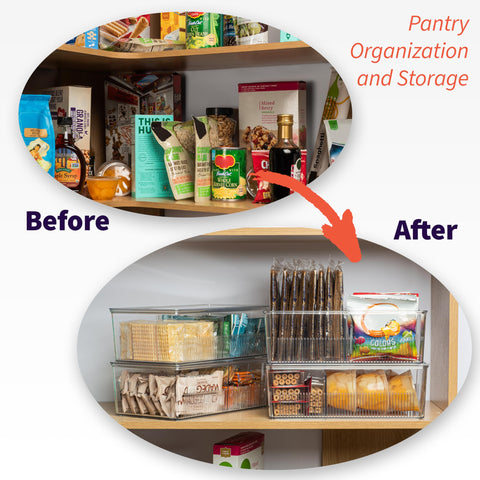 ClearSpace divided storage bin with four sections keeps items separated.