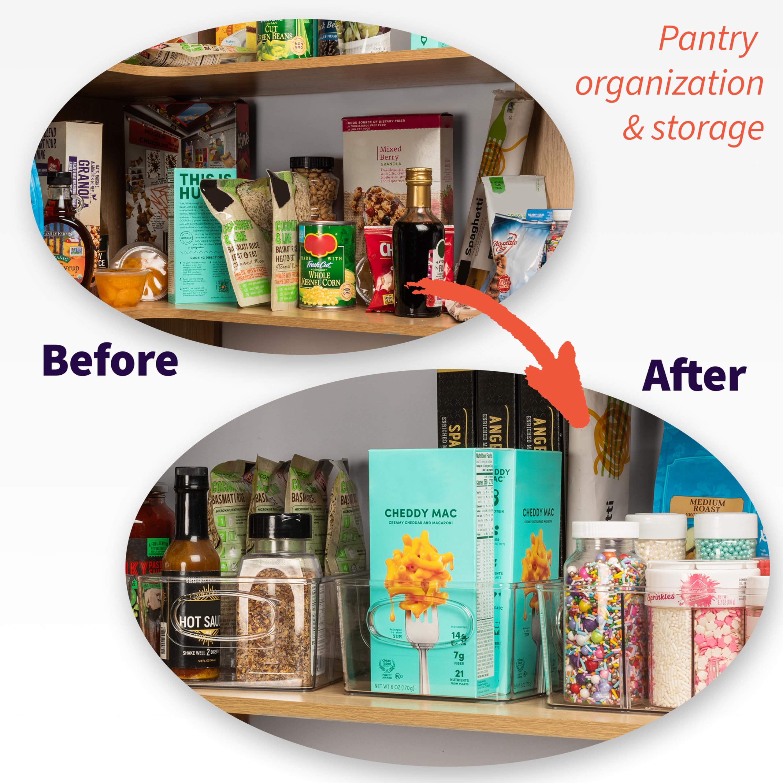 ClearSpace bin in fridge storage, easy access handle.