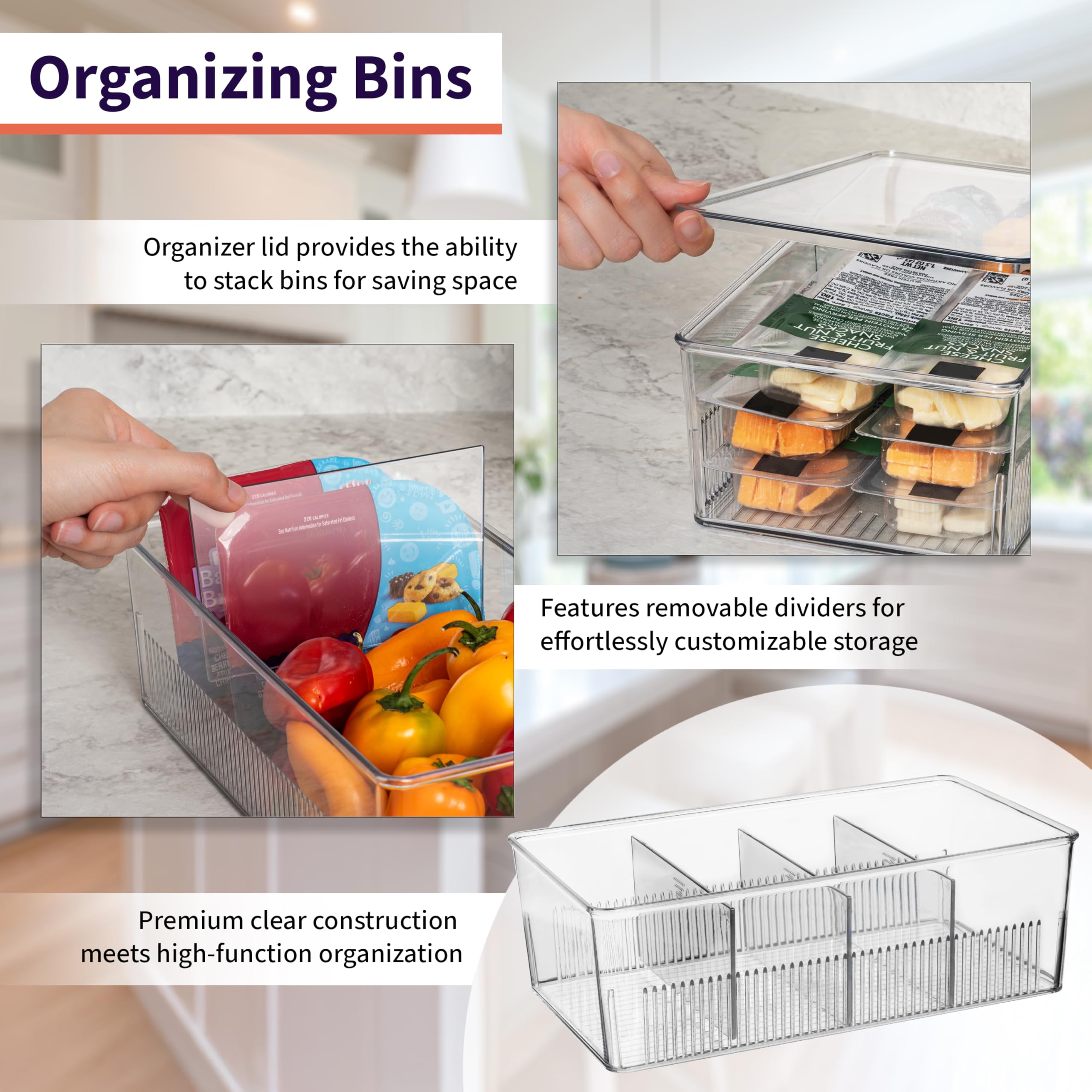 ClearSpace bin stackable design saves shelf space in pantry.
