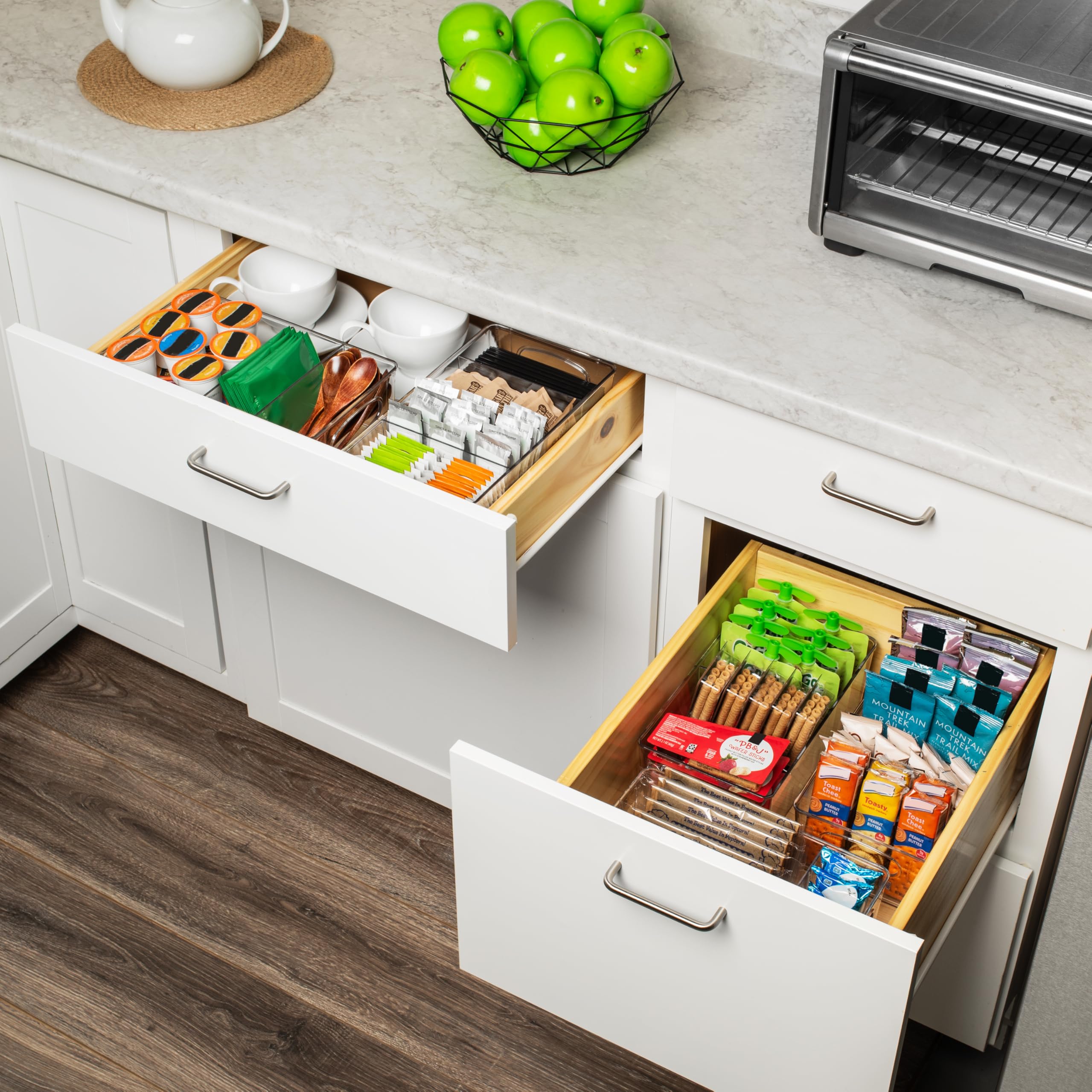 ClearSpace bin stored on a shelf, tidy cabinet organization.