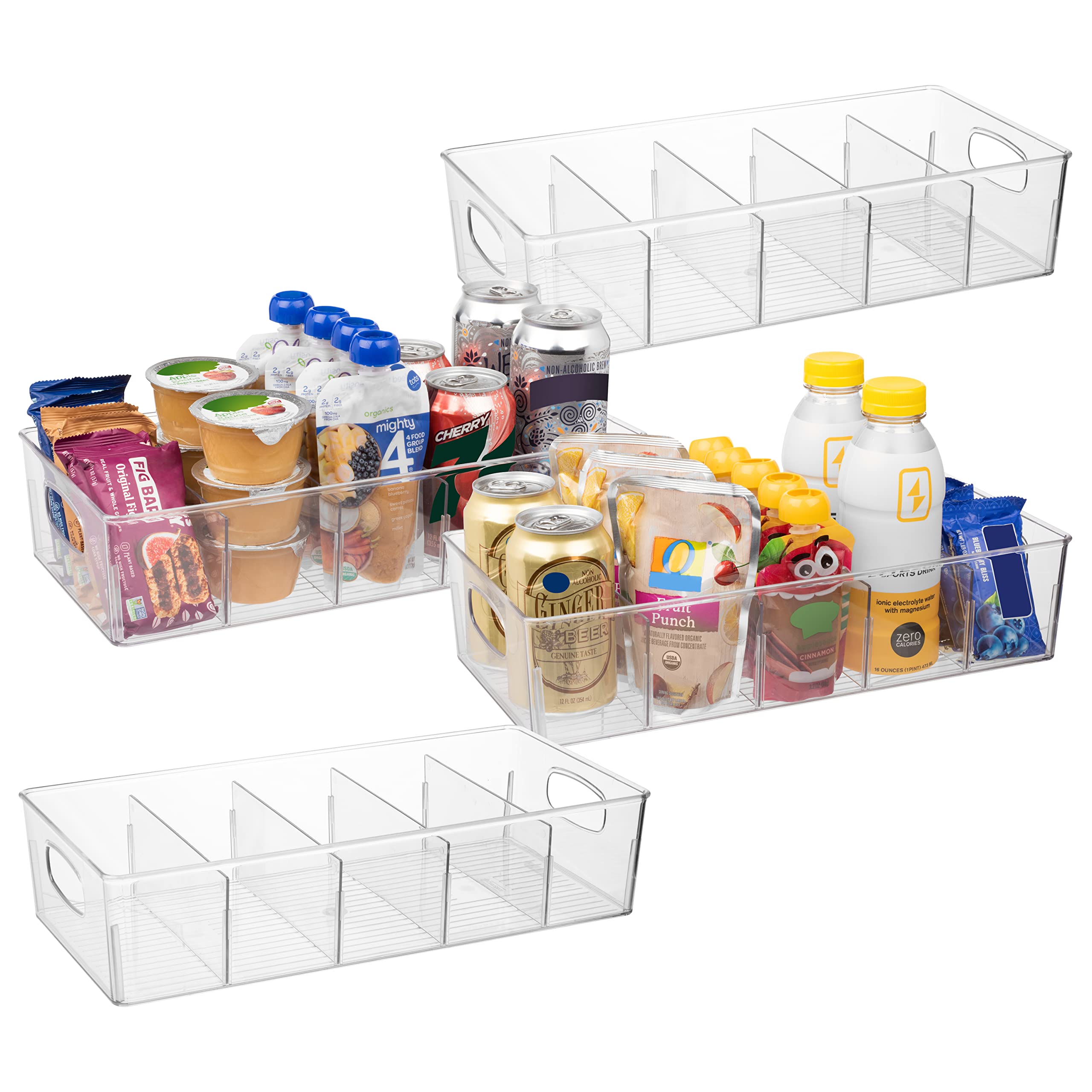 ClearSpace pantry bin with dividers for organized shelves