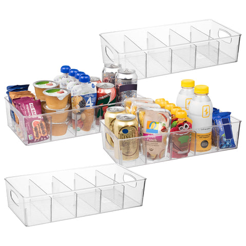 ClearSpace pantry bin with dividers for organized shelves