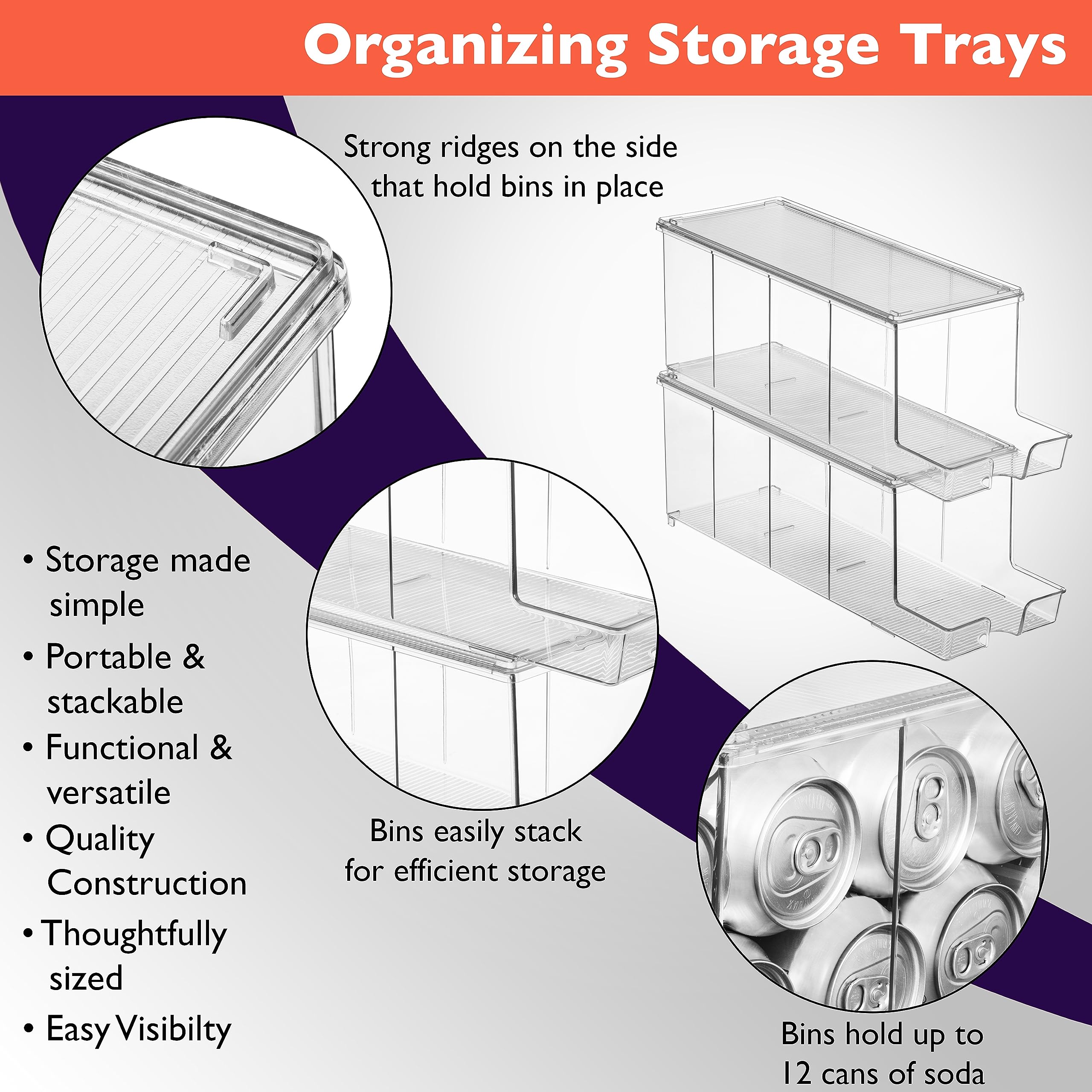 ClearSpace pantry can storage stackable design saves cabinet space.