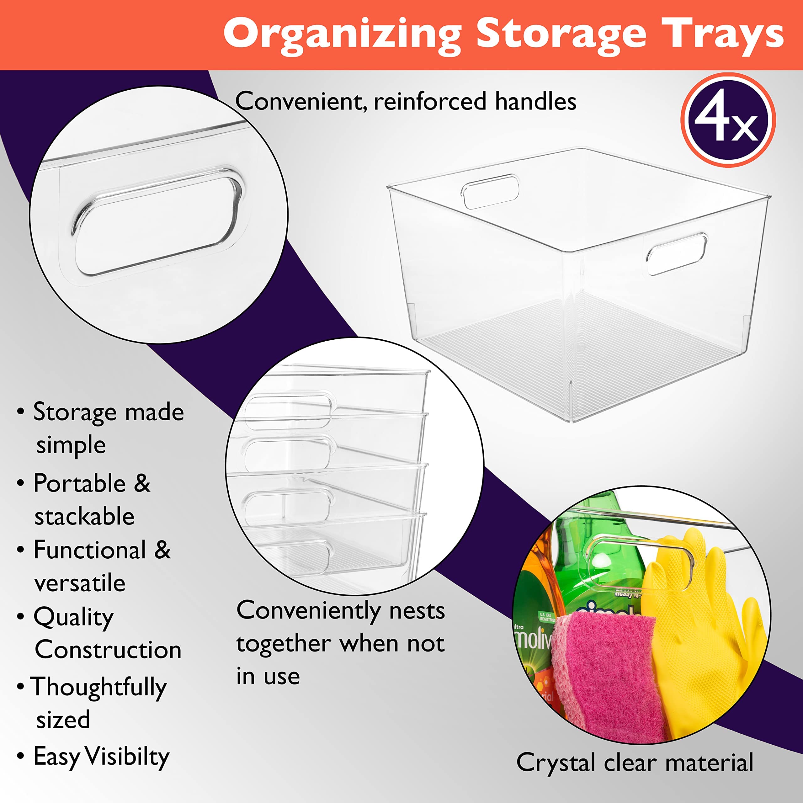 ClearSpace cabinet organizer bin consolidates small items for quick retrieval.