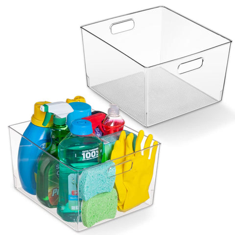 ClearSpace XL clear bin for kitchen and fridge organization with easy transport.