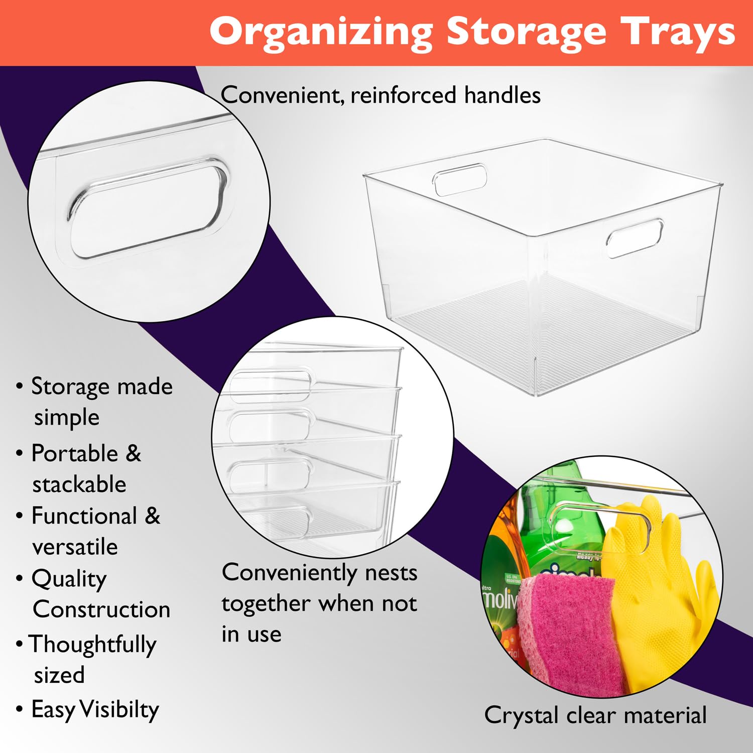 ClearSpace XL BPA-free, food-safe plastic bin easy to clean.