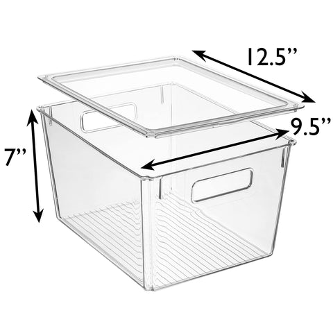 ClearSpace X-Large bin with lid on desk for organized workspace