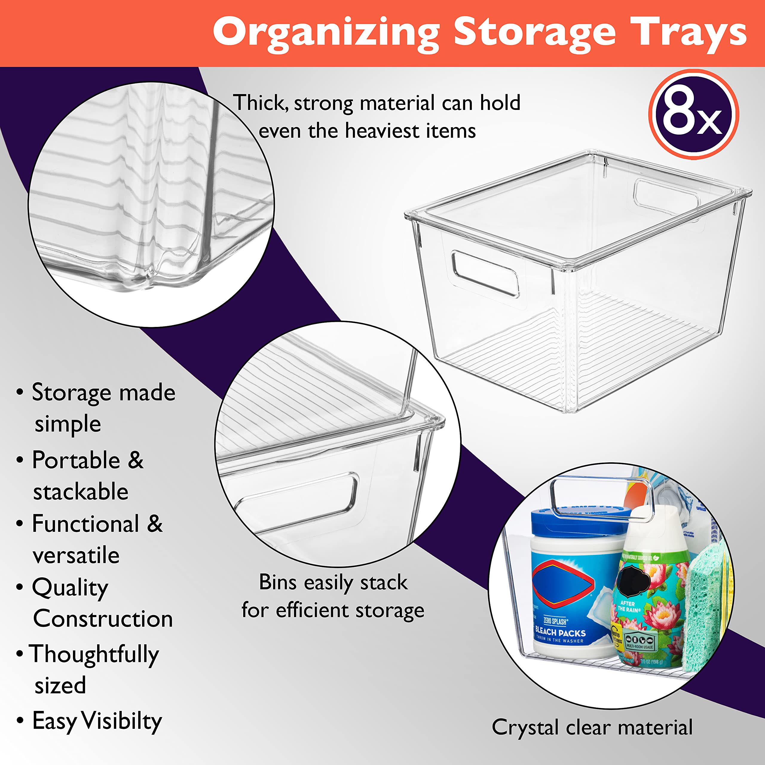ClearSpace X-Large bin with lid in fridge for visibility