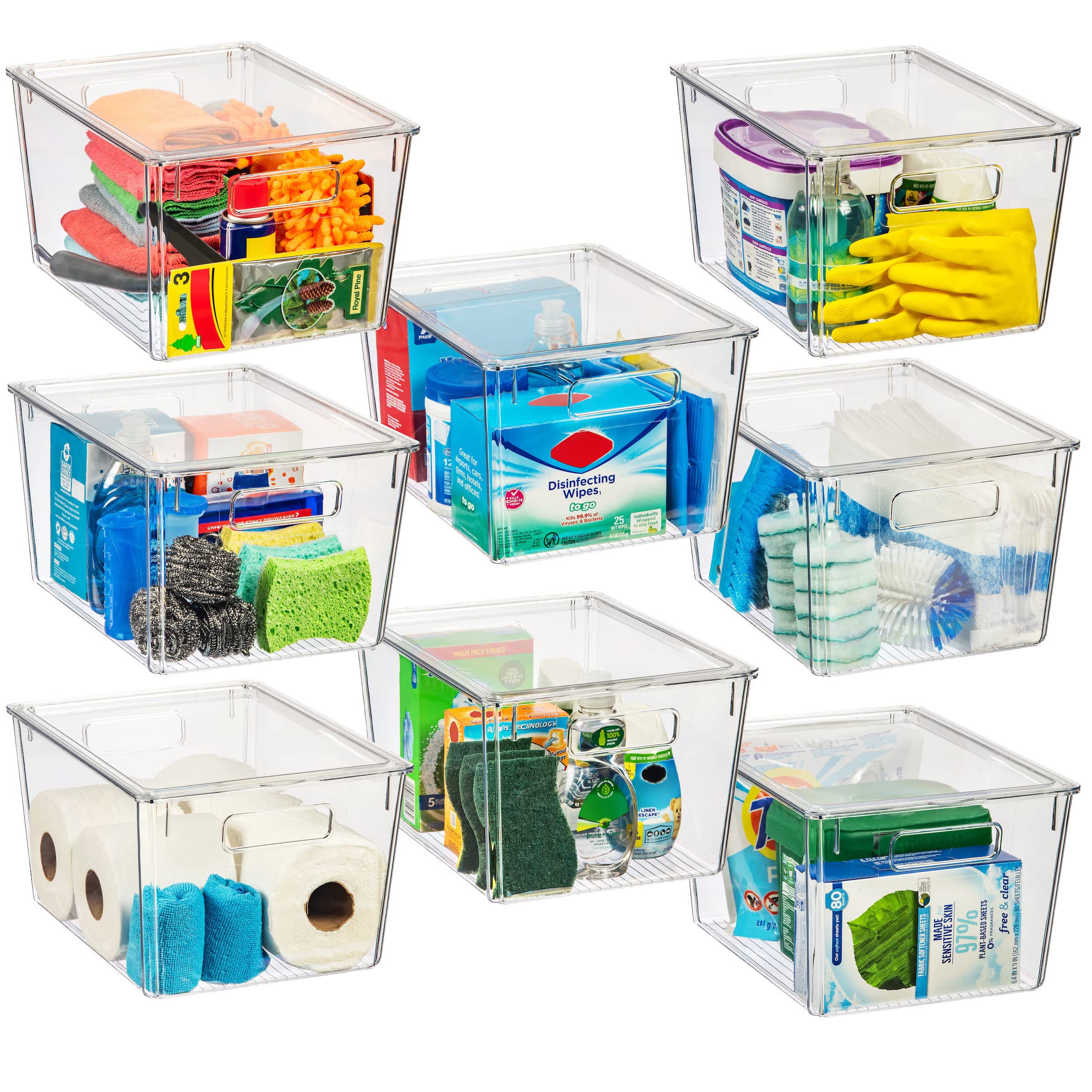 ClearSpace X-Large bin with lid, front view, ideal for pantry organization