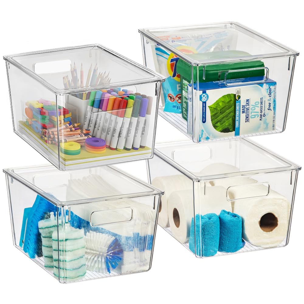 ClearSpace X-Large storage bin with lids open, ideal for easy pantry access.